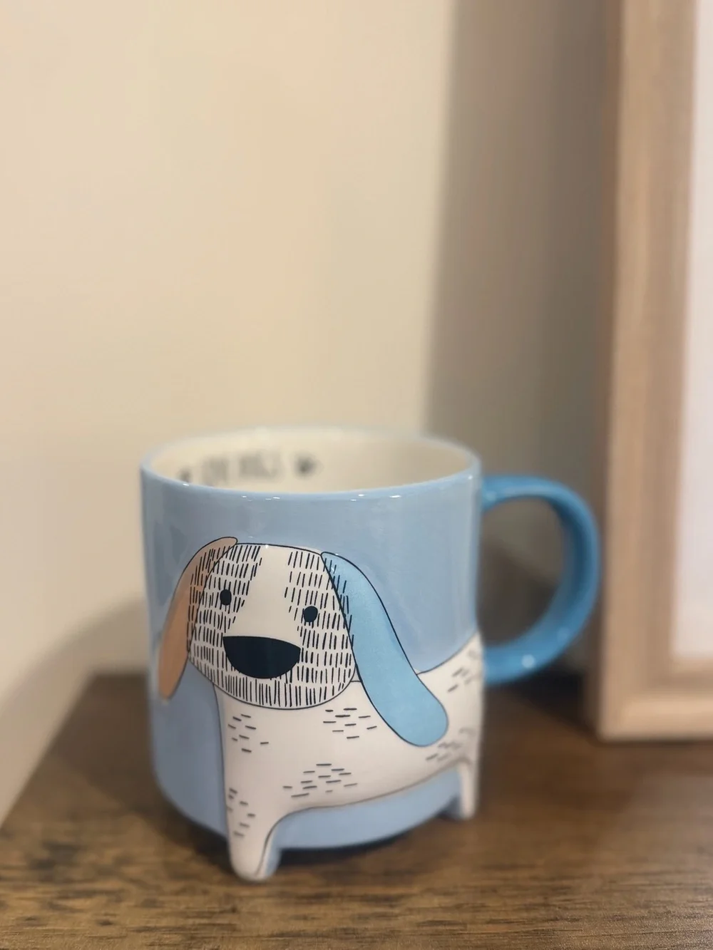 Cute Blue Dog Ceramic Mug 16 oz